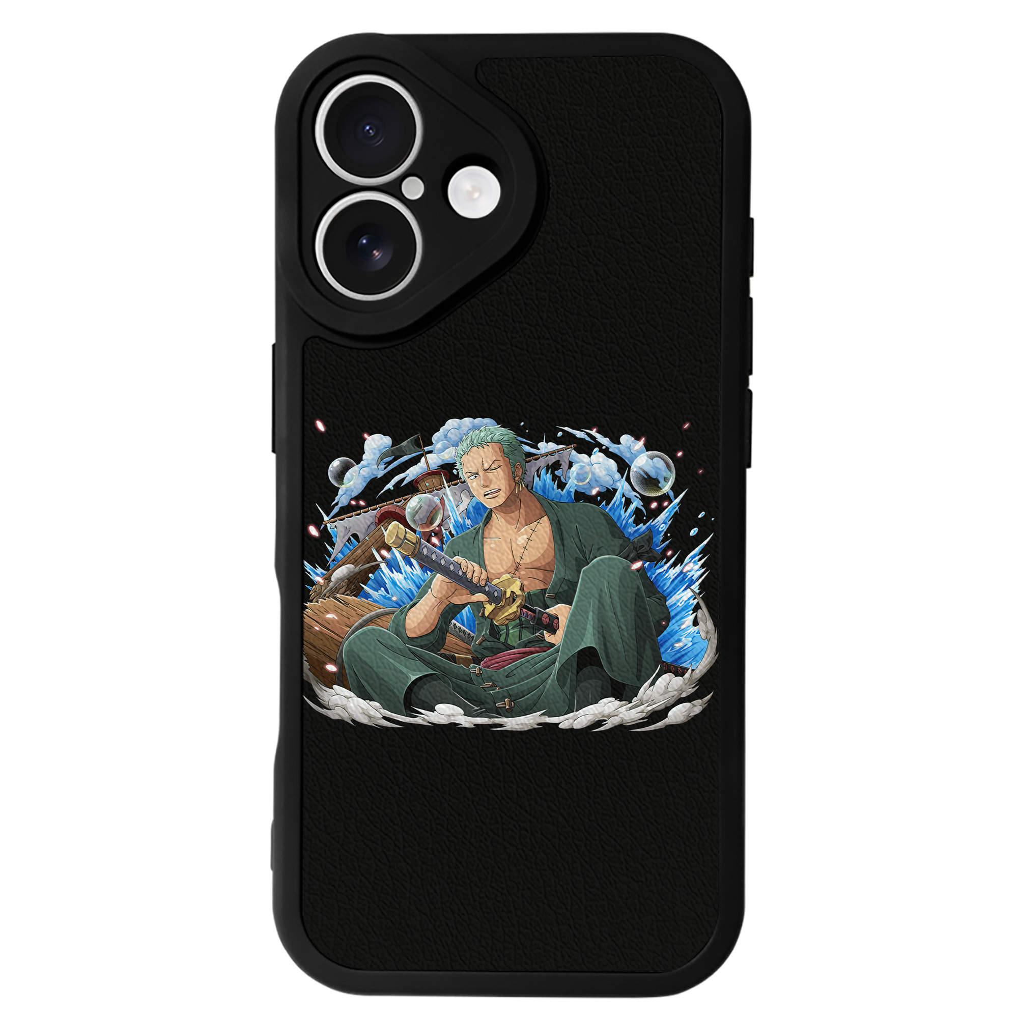 （画像用） ワンピース ロロノア・ゾロ ONE PIECE Roronoa Zoro 【iPhone 16シリーズ対応】シリコンスマホケース（レザー調） 材質：シリコン